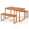 Acacia Wood Outdoor Garden Bench Set of 1/2 with Slatted Seat for Front Porch-Set of 2