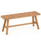 Acacia Wood Outdoor Garden Bench Set of 1/2 with Slatted Seat and 800 lbs Capacity-Set of 1