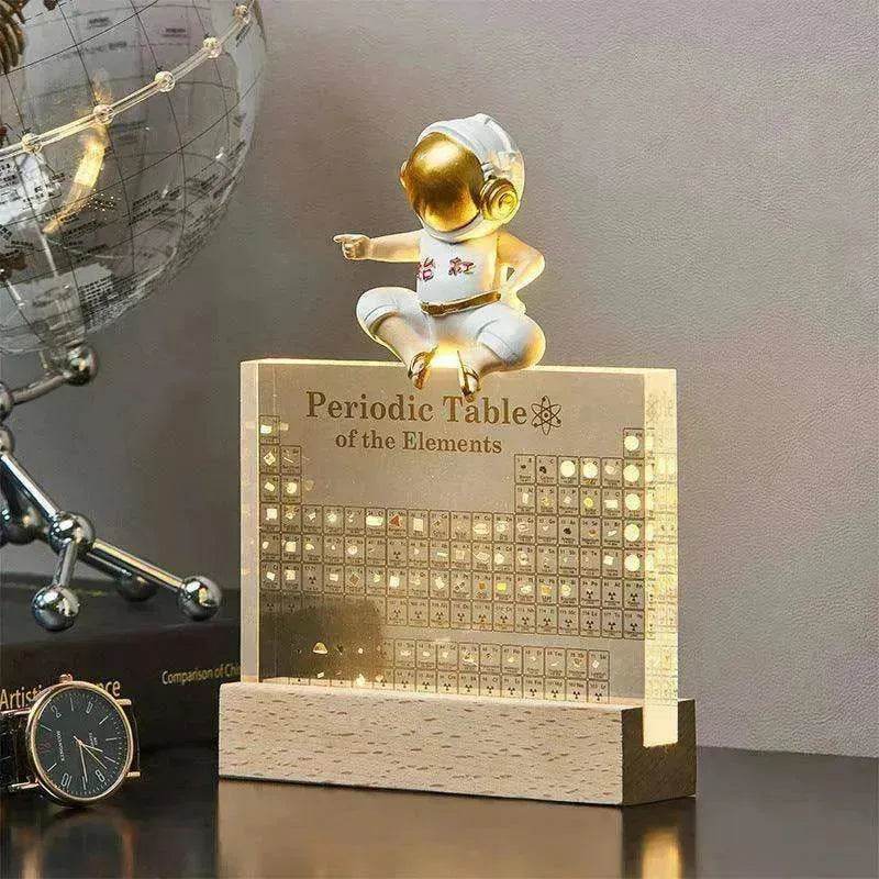 Acrylic Periodic Table: Real Element Samples + Light Base 