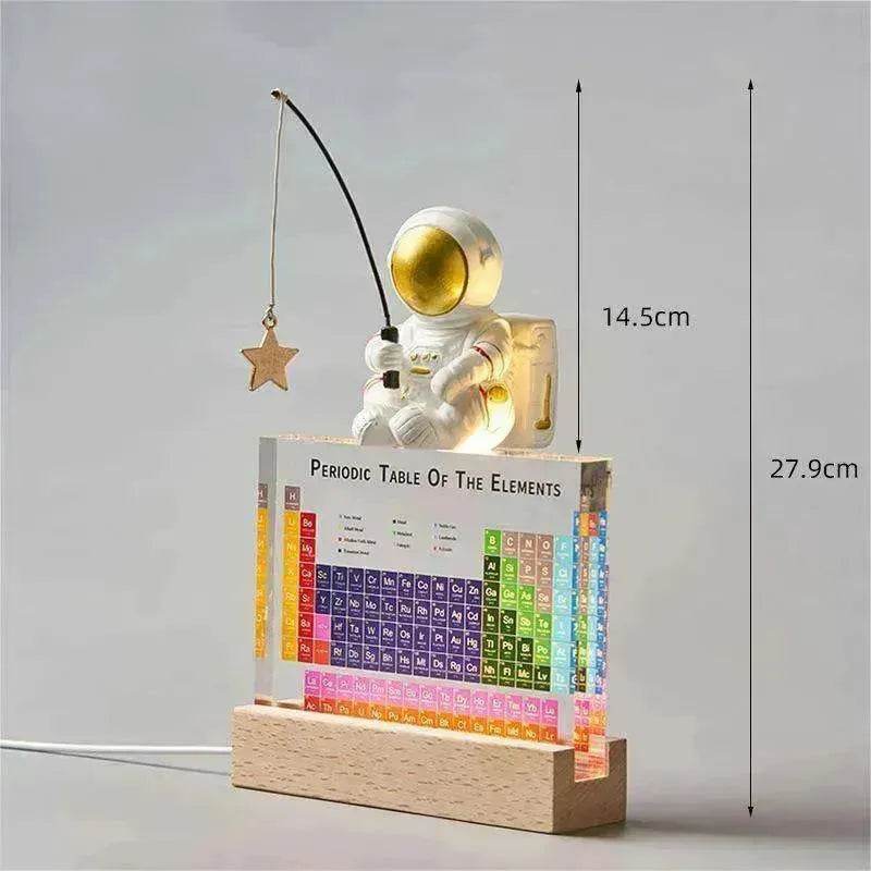 Acrylic Periodic Table: Real Element Samples + Light Base 