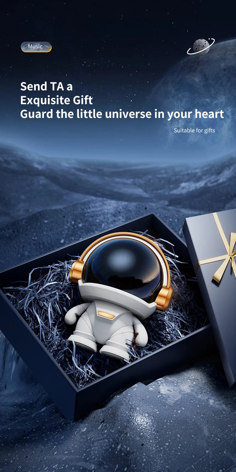 New Wireless Bluetooth Astronaut Speaker - TWS Couple Cute Space Robot Subwoofer, Outdoor Gift 