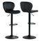 Adjustable Counter Height Chairs Set of 2 with Velvet Upholstered Backrests-Black