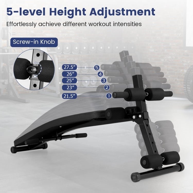 Adjustable Decline Sit Up Bench for Exercise for Home Gym