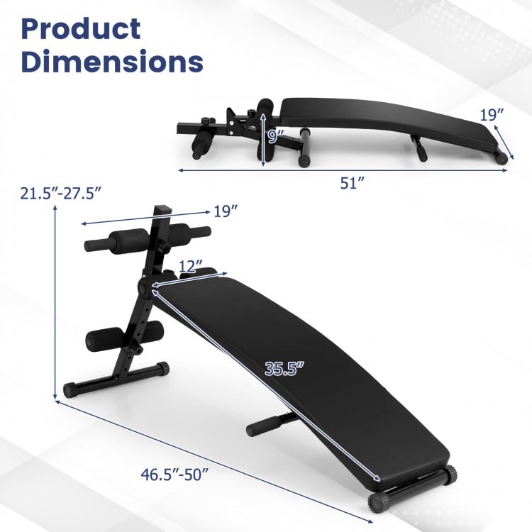 Adjustable Decline Sit Up Bench for Exercise for Home Gym