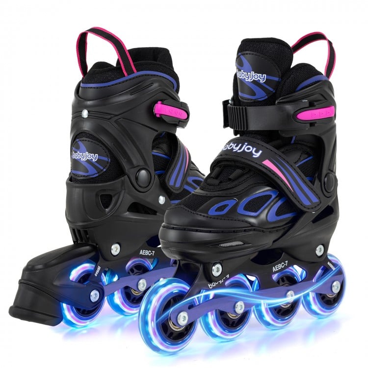 Adjustable Kids' Incline Skates for Boys Girls Ages 5-14-Purple