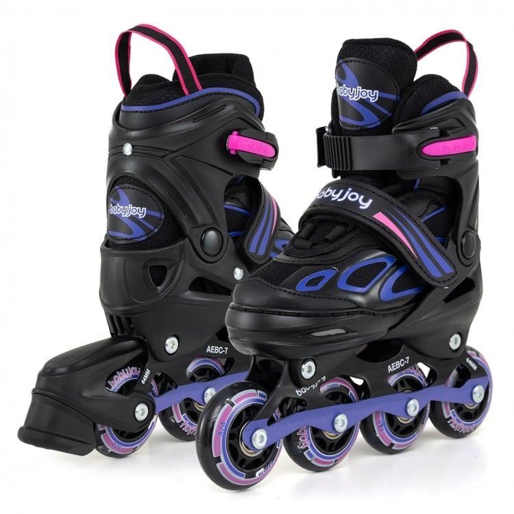 Adjustable Kids' Incline Skates for Boys Girls Ages 5-14-Purple
