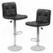 Adjustable Swivel Barstools Set of 2 with Back and Footrest-Black