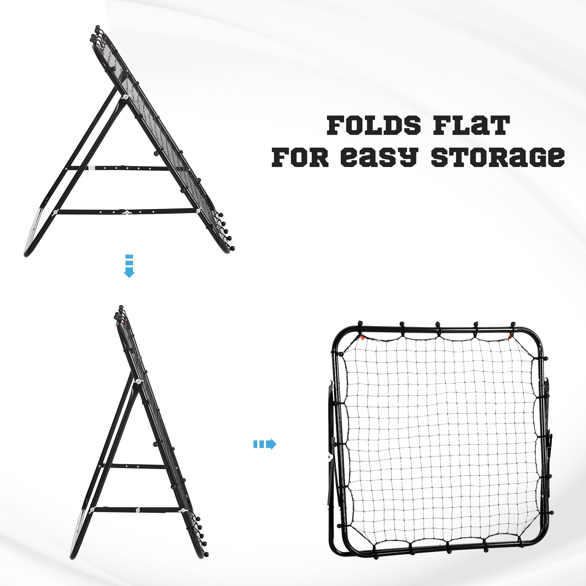 HOMCOM Volleyball Rebounder Net Football Training Aid Kickback Target Play Black 