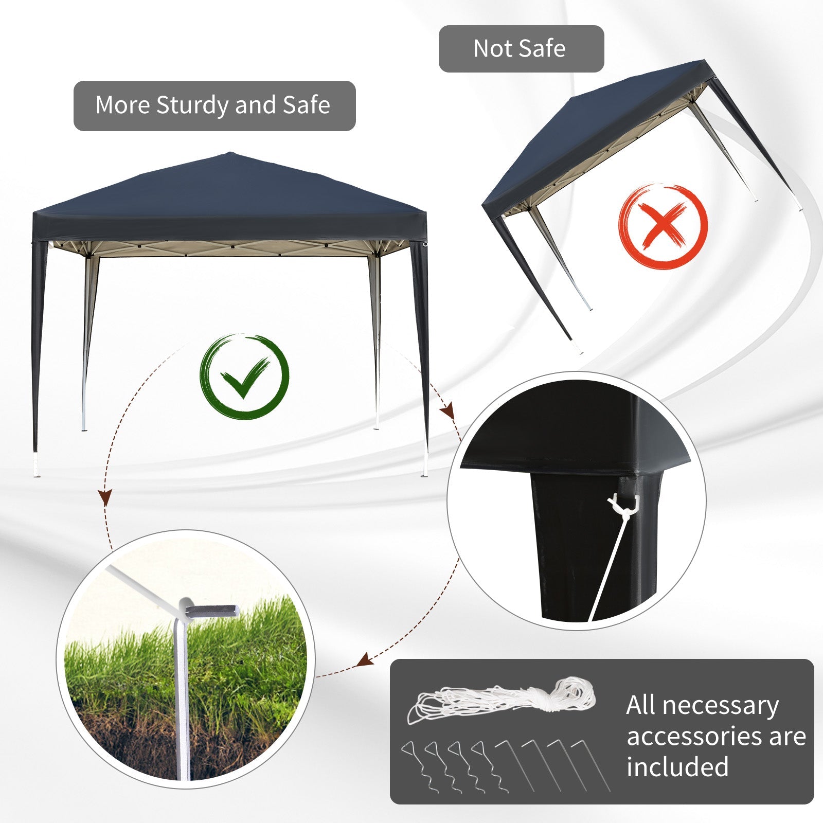Outsunny 10 x 10ft Folding Pop Up Tent Outdoor Gazebo Canopy with Carrying Bag, Black 