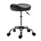 Saddle Stool, Height Adjustable Rolling Salon Chair with PU Leather for Massage, Spa, Clinic, Beauty and Tattoo, Black