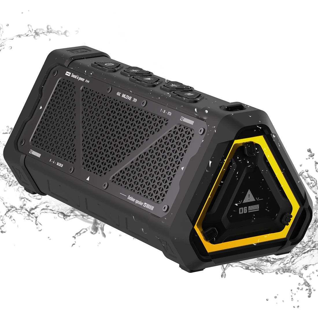 MLOVE P3 Outdoor Bluetooth Speaker - 40W Output, Bluetooth 5.3, Stereo Sound, IPX7 Waterproof, Micro SD Card, RGB Light