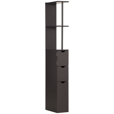 HOMCOM Freestanding Pantry Cabinet: Bathroom/Kitchen Storage Unit with Adjustable Shelves 