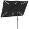 6.5x10ft Patio Umbrella, Rectangle Tilt Outdoor Market Parasol with LEDs, Black