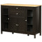 HOMCOM Buffet Cabinet Sideboard with 2 Drawers, 3 Storage Cabinets, Glass Doors and Adjustable Shelves, Dark Brown