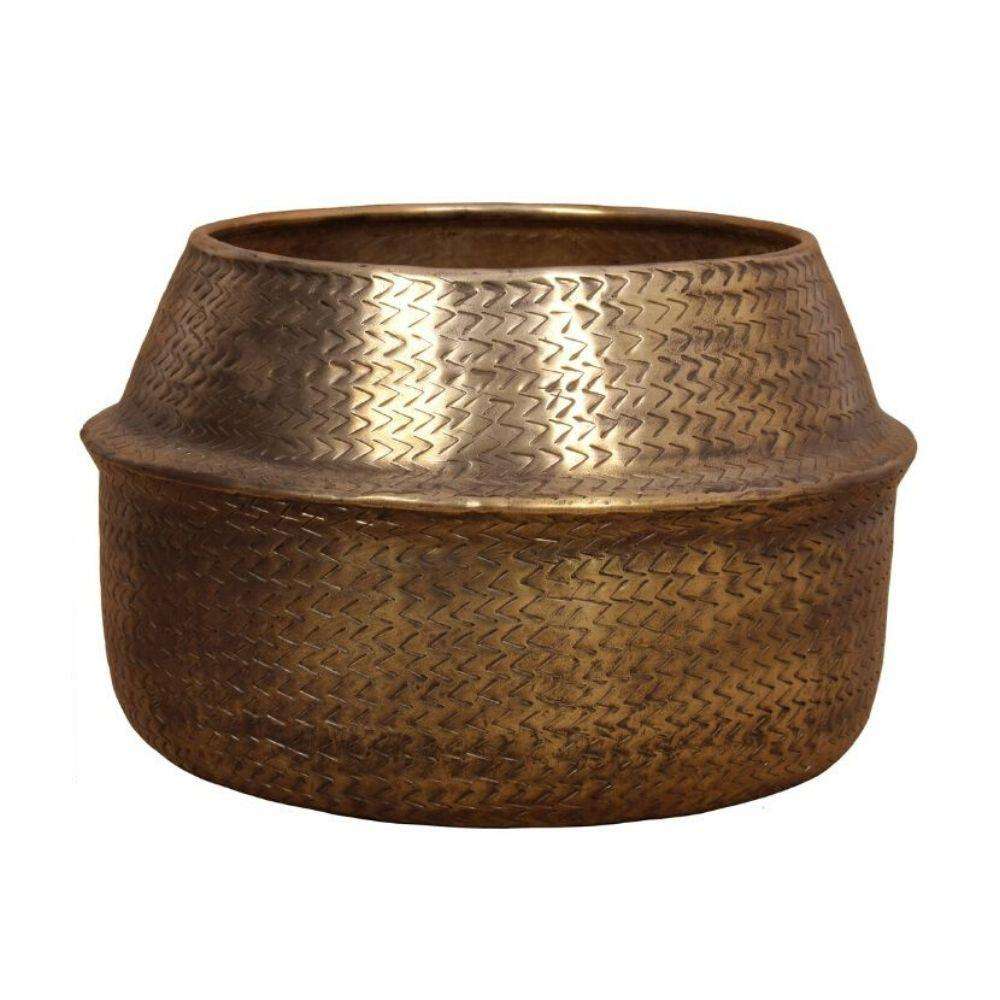 Aleta - Rattan Brass Finish Planter 