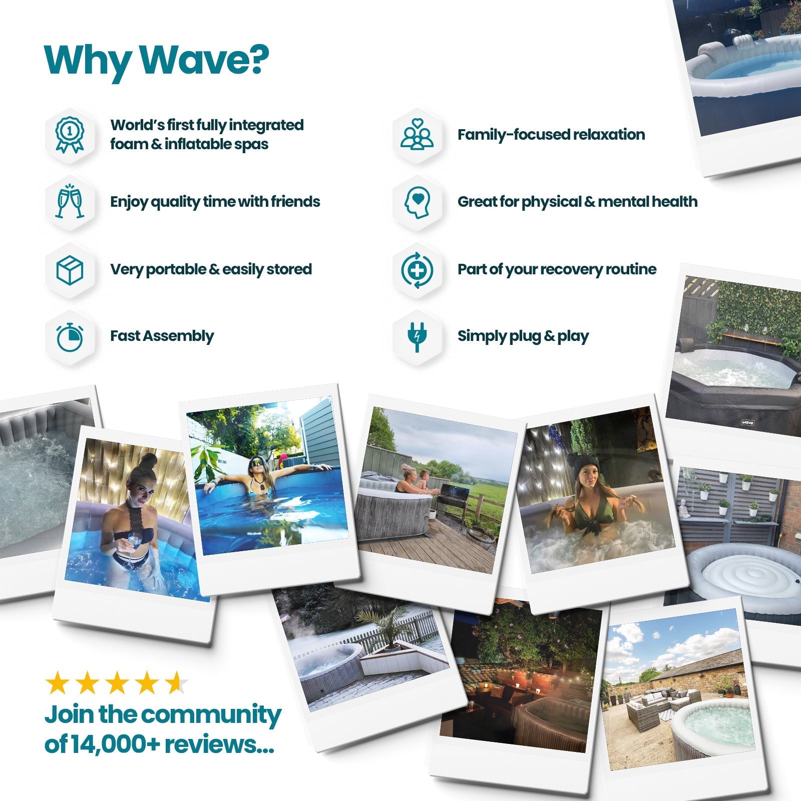 Como | 6-Person Eco Foam Hot Tub | Octagon | Built-In Integrated Heater 