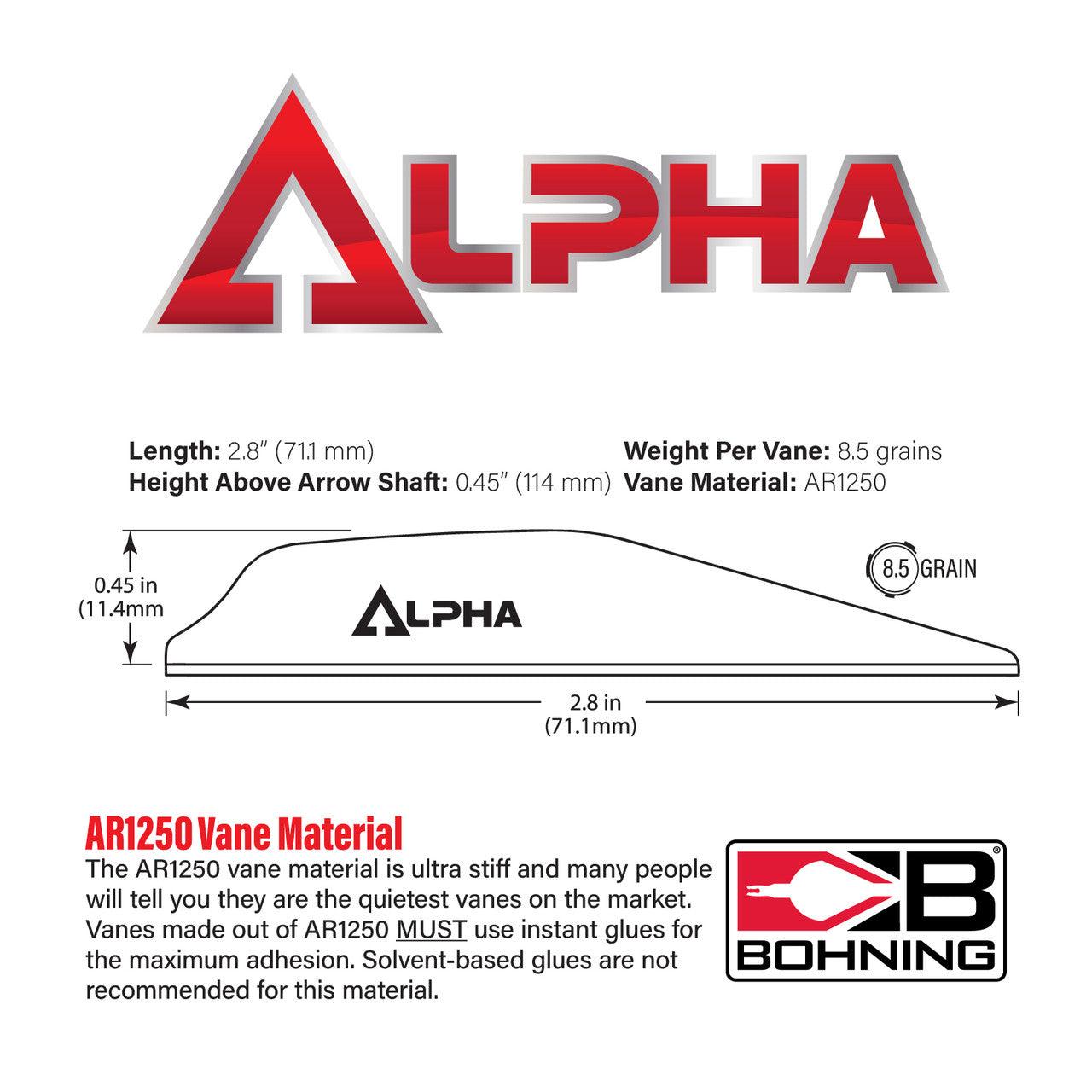 Bohning Archery Alpha Vane 2.8" 