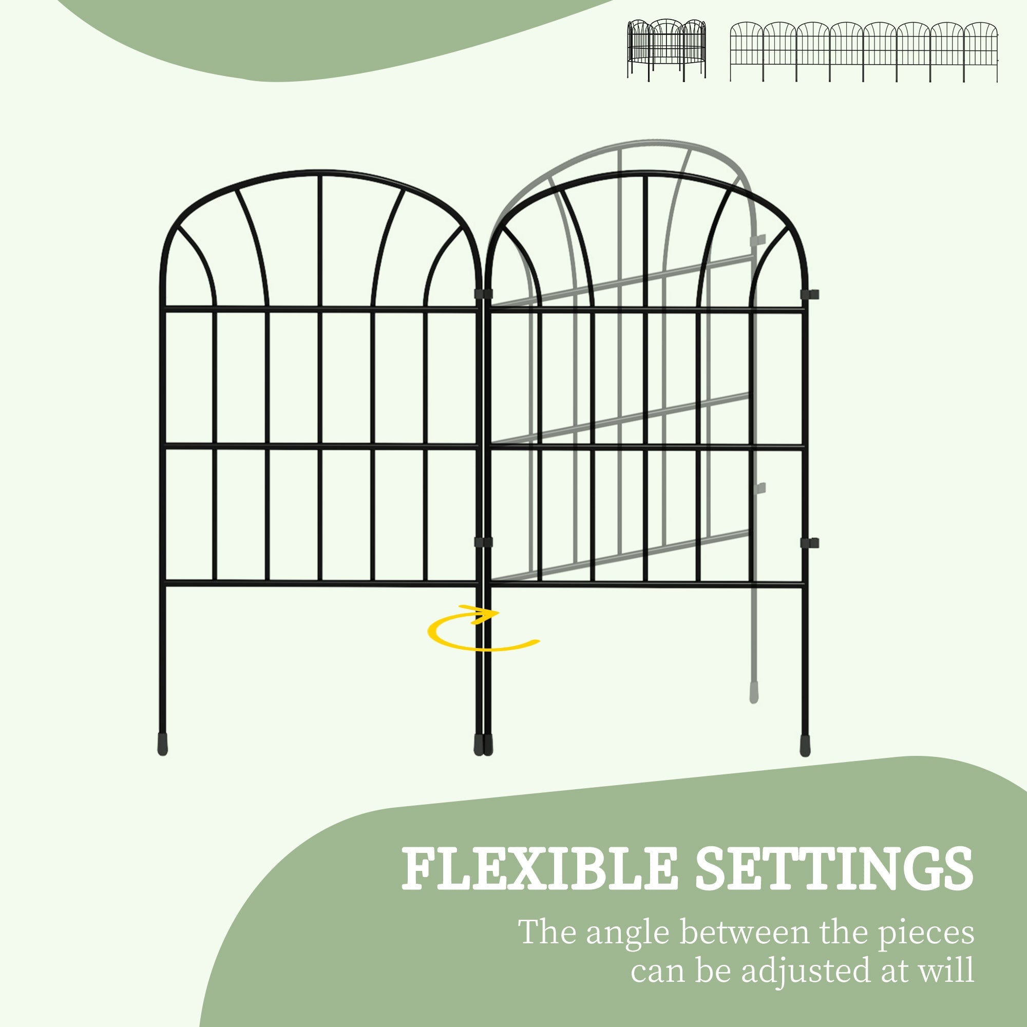 Outsunny 8 Pack Decorative Garden Fencing, Yard Panels as Animal Barrier & Flower Bed Edging, Grid Style| Aosom Canada 