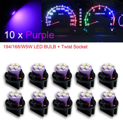 T10 168 194 4SMD 3528 Led instrument Panel Dash Light Bulb 1/2" Twist Lock Socket -12V 