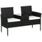 Patio Furniture w/ Mid-Table PE Rattan Loveseat w/ Cushion, Cream White