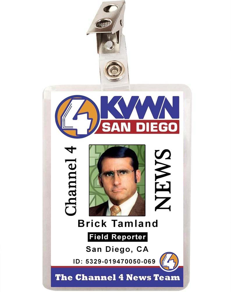 Anchorman Movie Brick Tamland ID Badge 