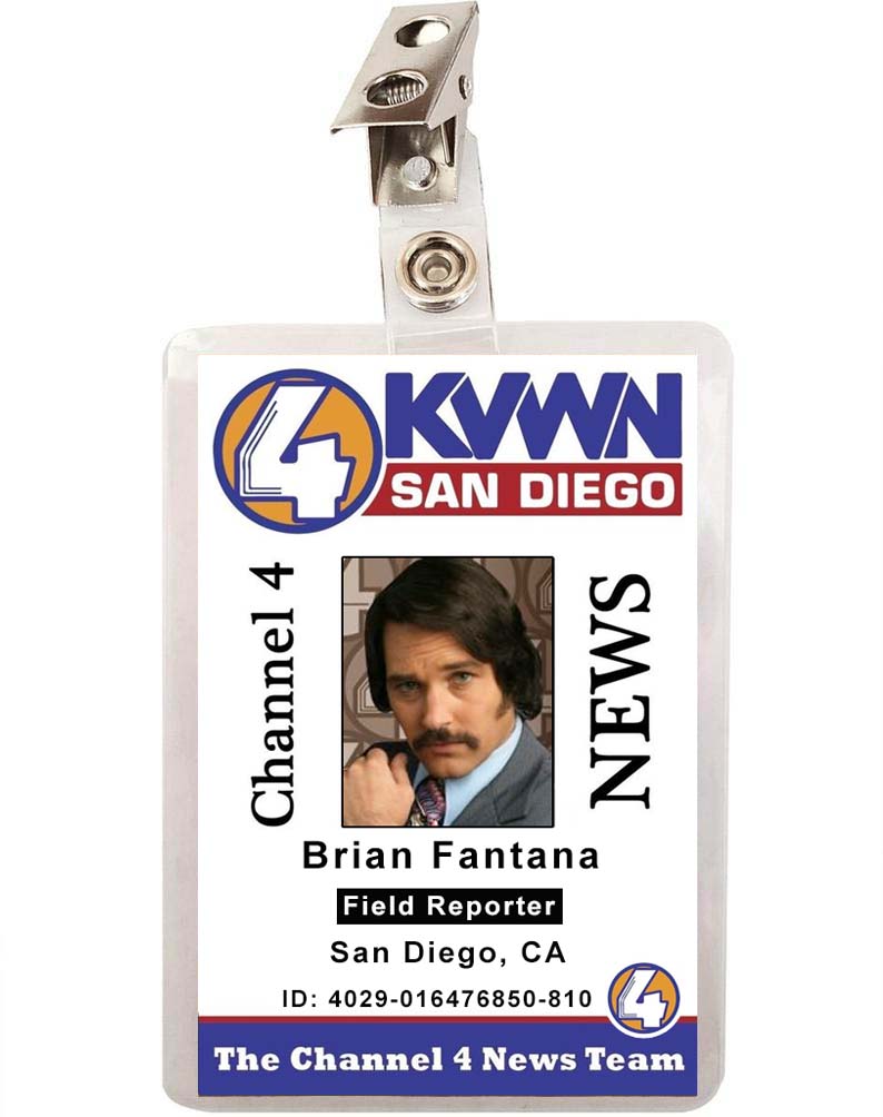 Anchorman Movie Brian Fantana ID Badge 