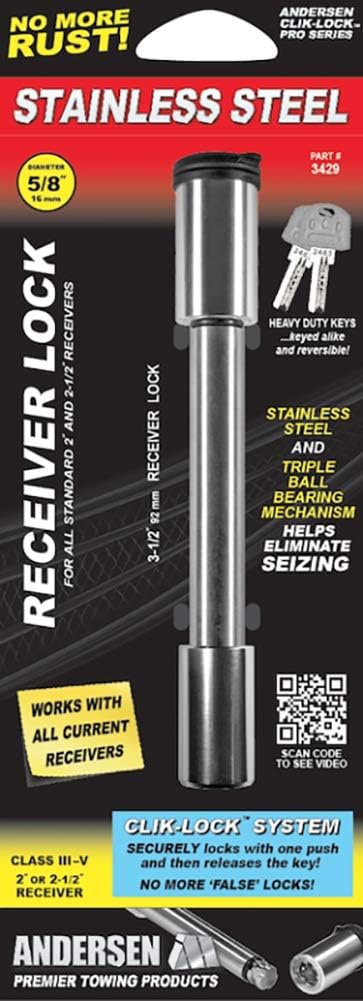 Andersen Rapid Hitch 3429 Keyed Locking Oversized Receiver Pin