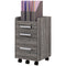 HOMCOM 3 Drawer Vertical Mobile Filing Cabinet with Lock and Wheels for A4 Letter Size Grey