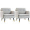 Accent Chairs Set of 2, Upholstered Armchairs with Tufted Back Cushion and Steel Legs for Living Room, Bedroom