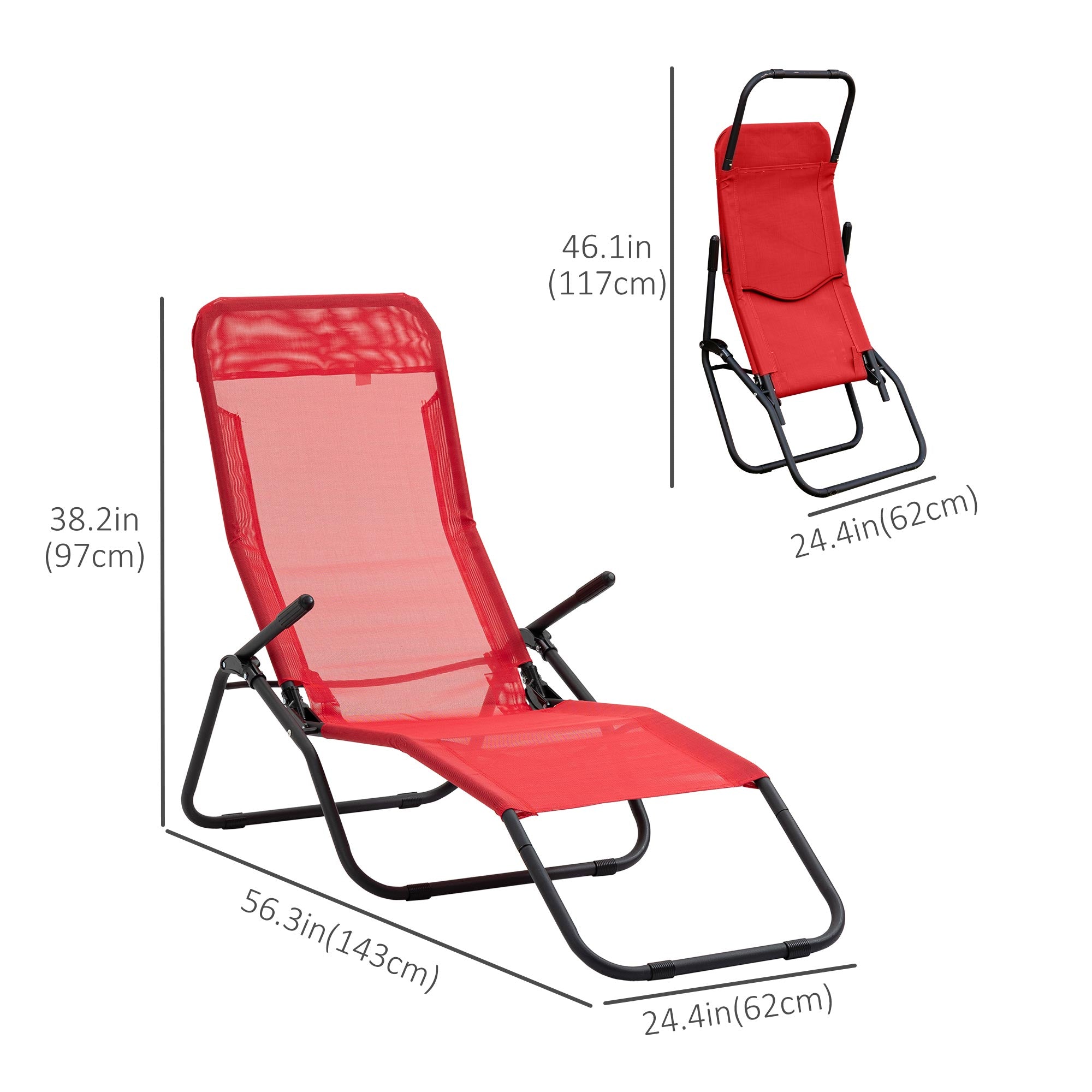 Outsunny Mesh Crimson Bliss: Zero Gravity Recliner Lounge Chair, Folding Rocking Outdoor Chaise for Beach, Poolside, Patio in Red 