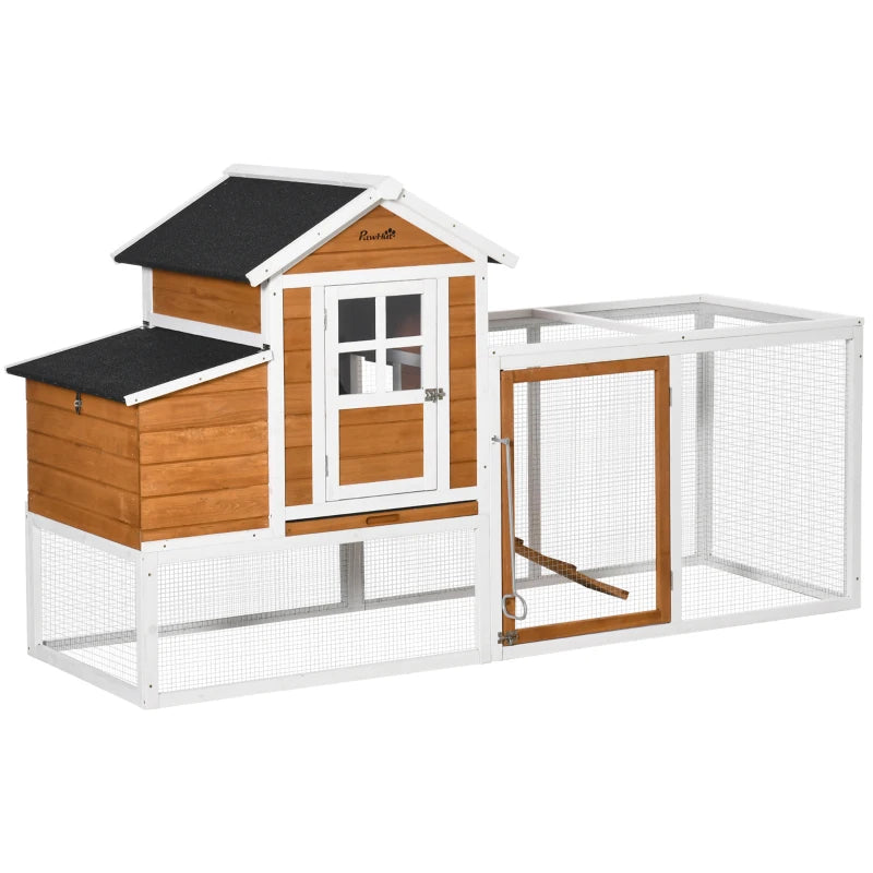Chicken Run Waterproof Large Chicken Coop with Nesting Box for 2-4 Chickens, Orange and White