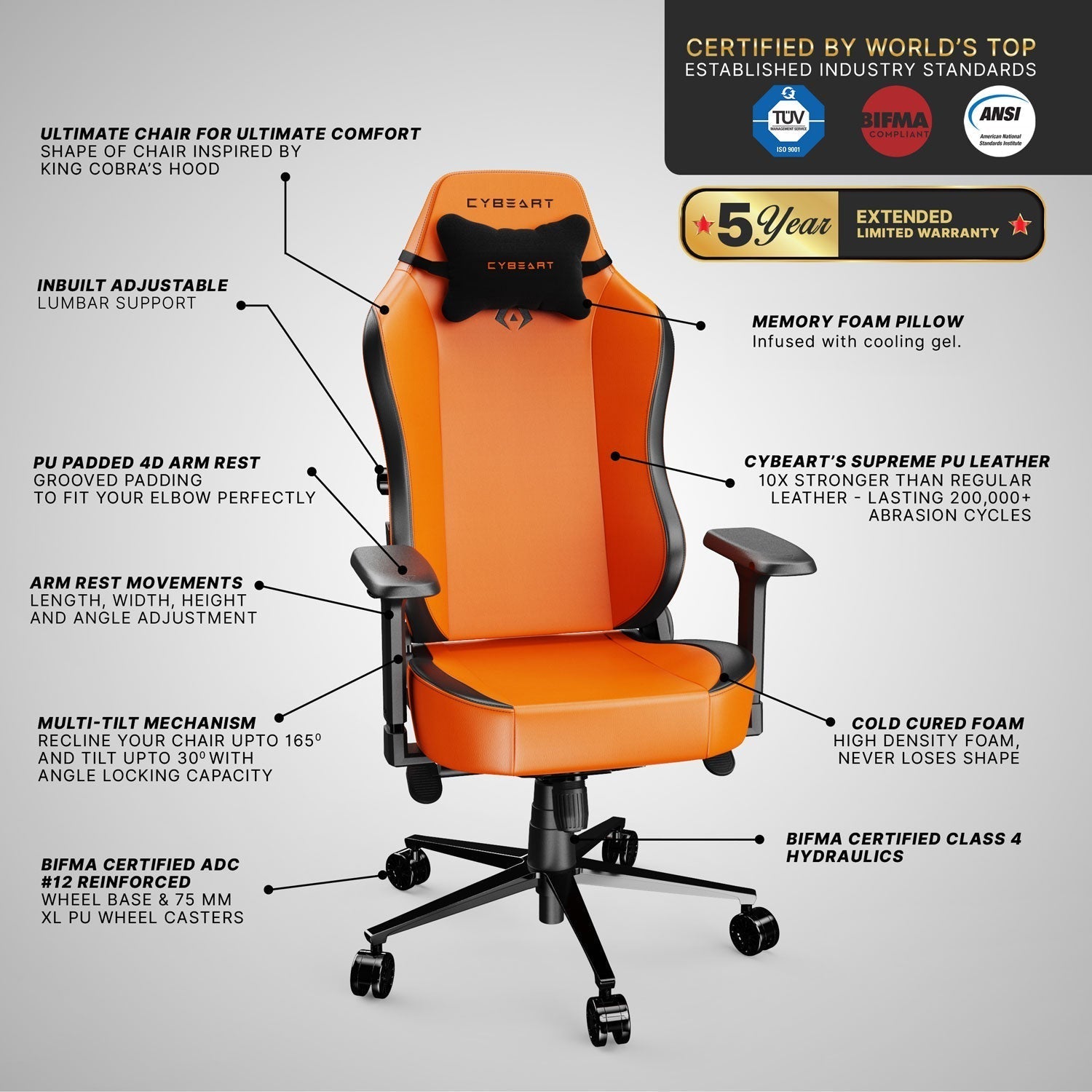 Apex Series - Arancio Gaming Chair 