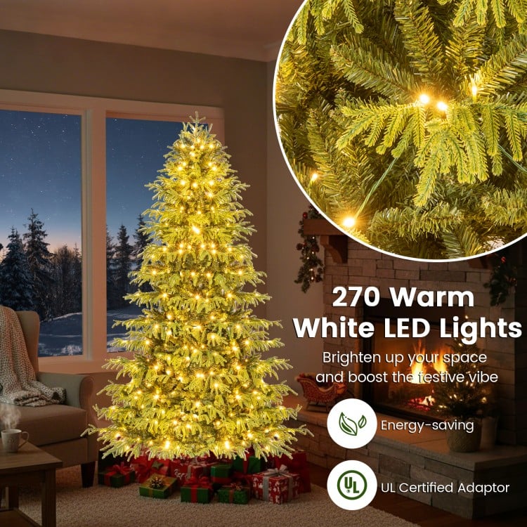 Artificial Christmas Tree with LED Lights and PVC Mixed Branch Tips