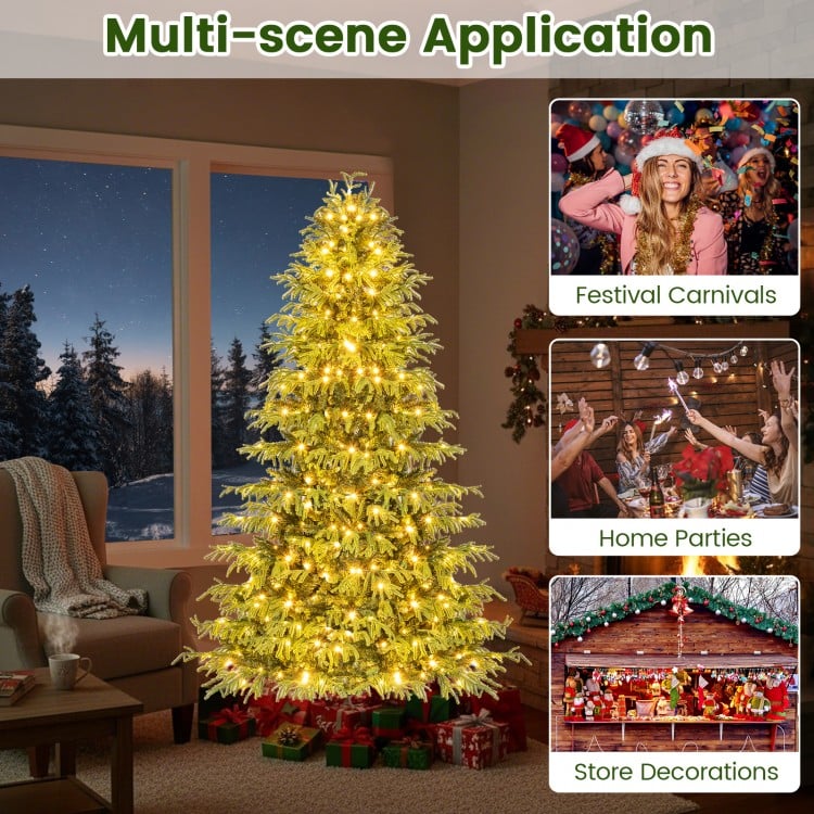 Artificial Christmas Tree with LED Lights and PVC Mixed Branch Tips