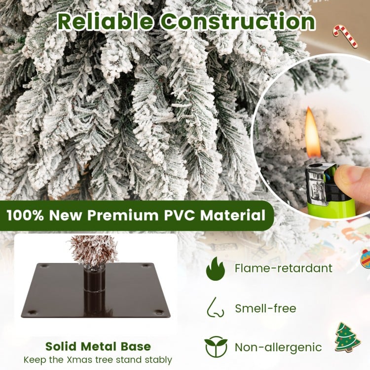 Artificial Christmas Tree Set of 3 with Snow-flocked Branch Tips