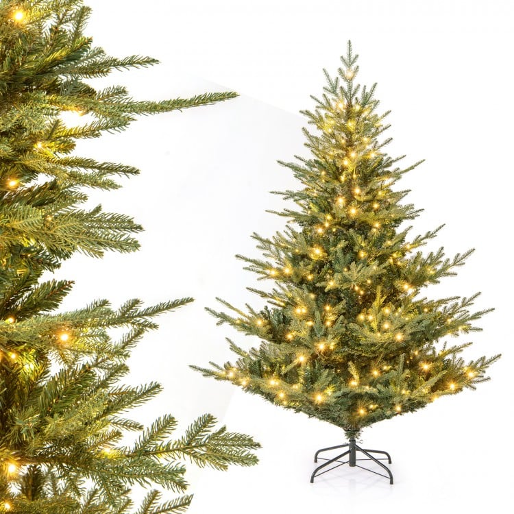 6 ft Artificial Christmas Tree with Branch Tips and Warm White LED Lights