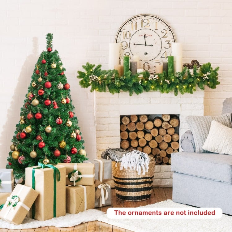 5 Feet Artificial PVC Hinged Christmas Tree with Solid Metal Stand