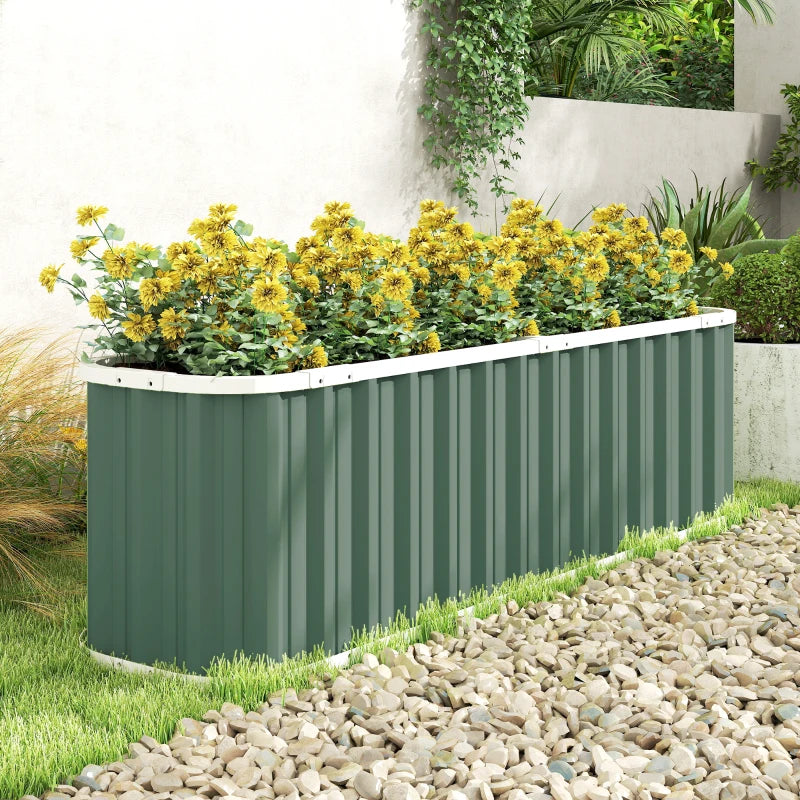 Galvanized Raised Garden Bed, Deep Rot Planter Box, Outdoor Garden Bed with Plant Labels, 7' x 2' x 2', Light Green