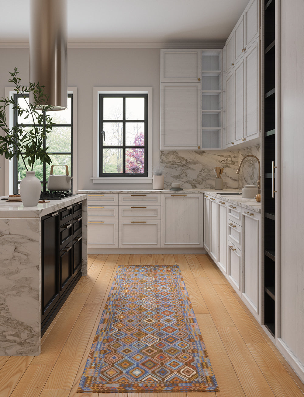 Assania Blue Brown Multi Rug 