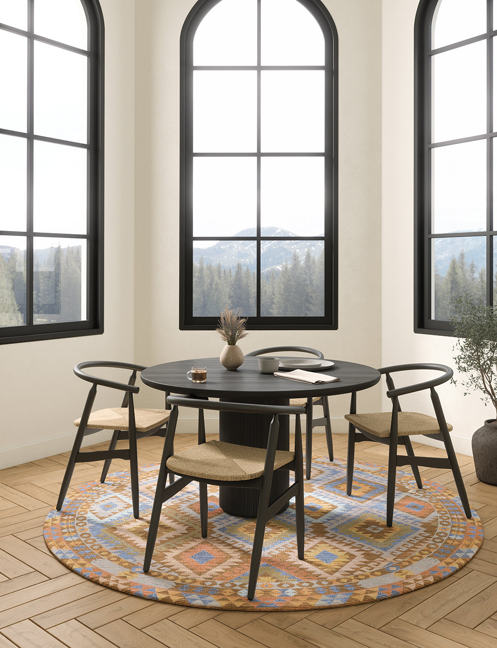 Assania Blue Brown Multi Rug 