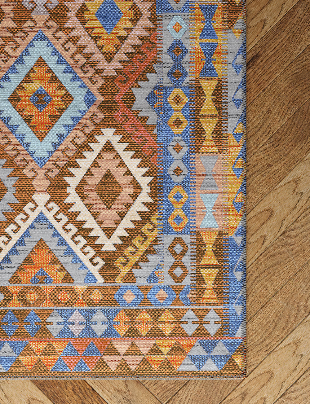 Assania Blue Brown Multi Rug 