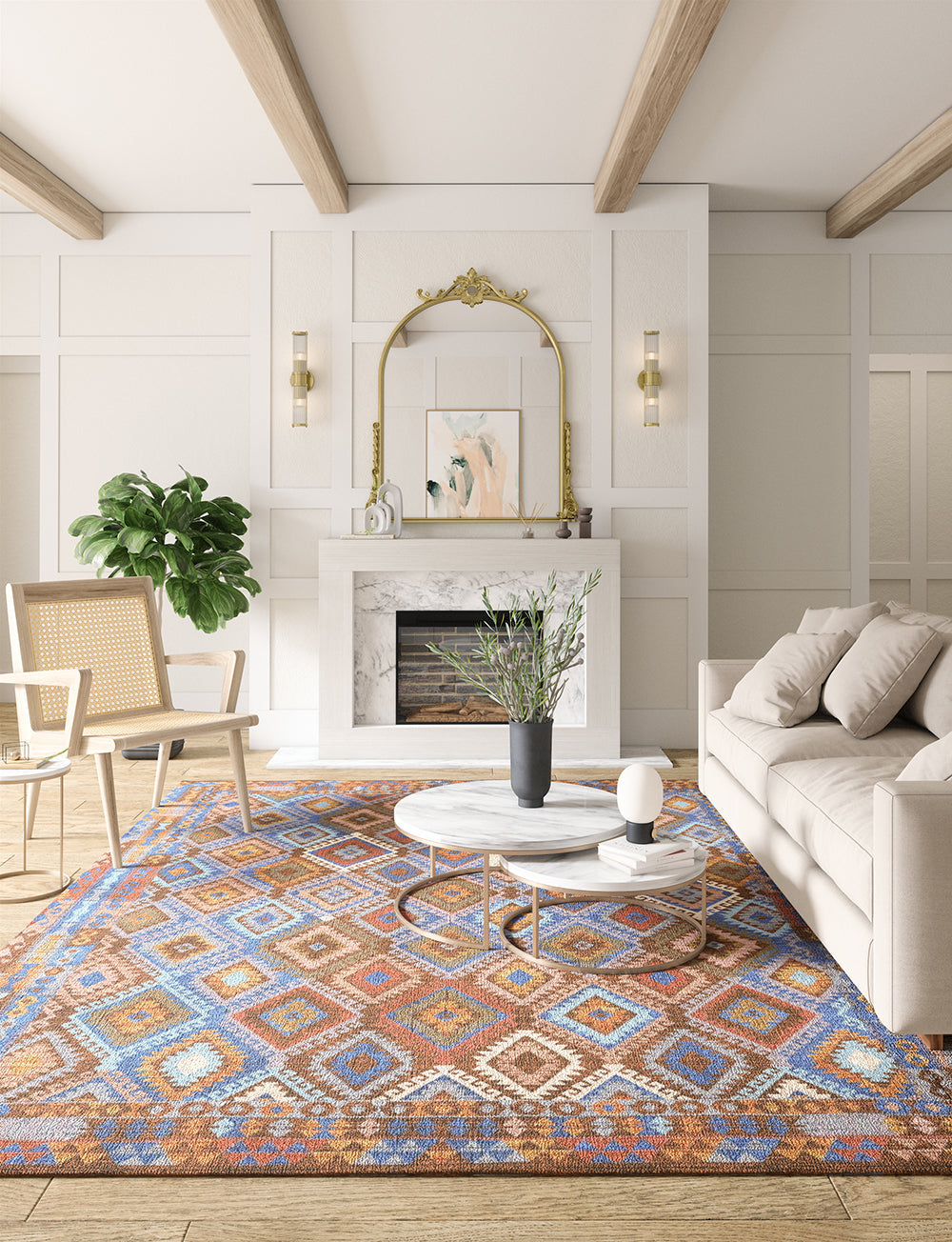 Assania Blue Brown Multi Rug 