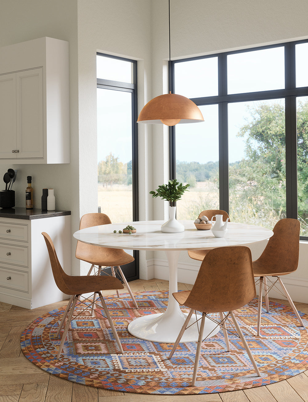 Assania Blue Brown Multi Rug 