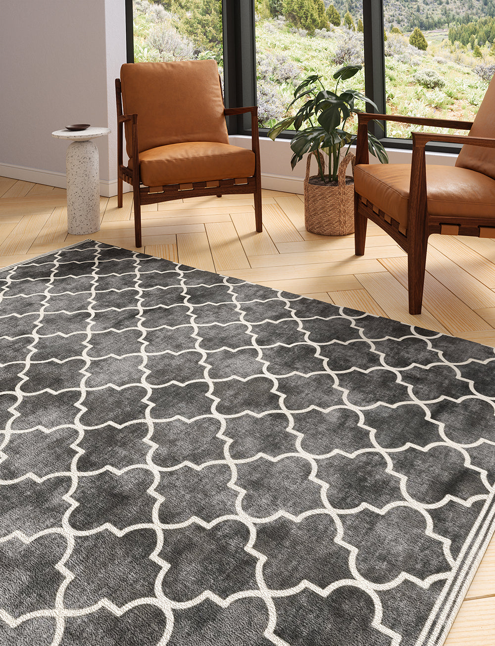 Atlas Black Rug 