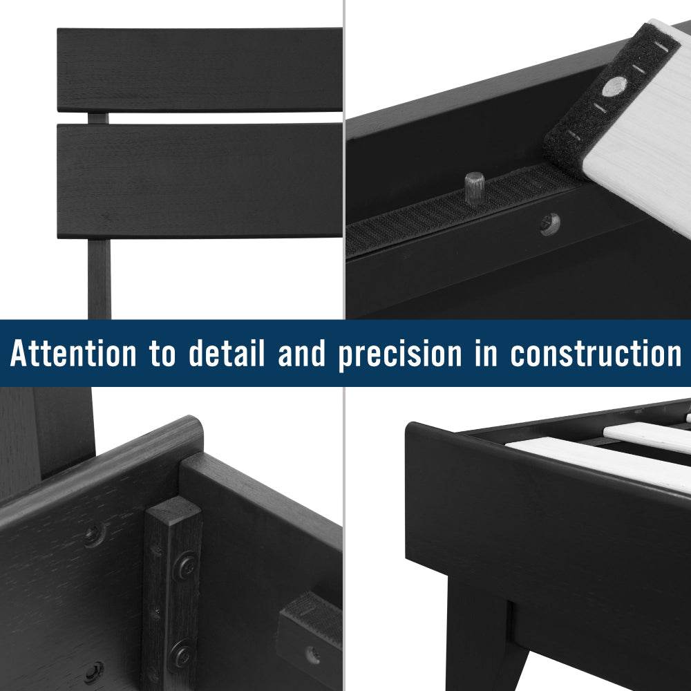 Aurora Solid Wood Bed Frame and Matching Nightstand Bedroom Set 