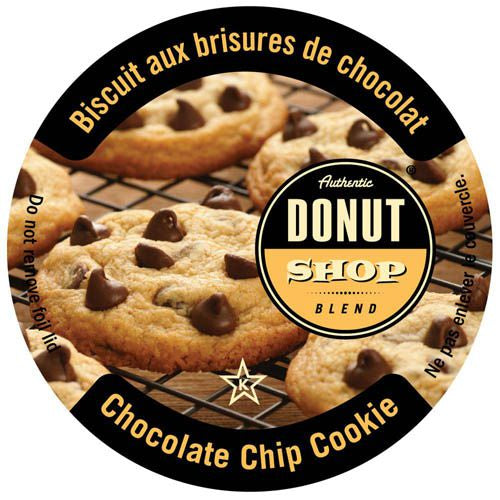 Authentic Donut Shop Chocolate Chip Cookie, Single Serve Coffee 