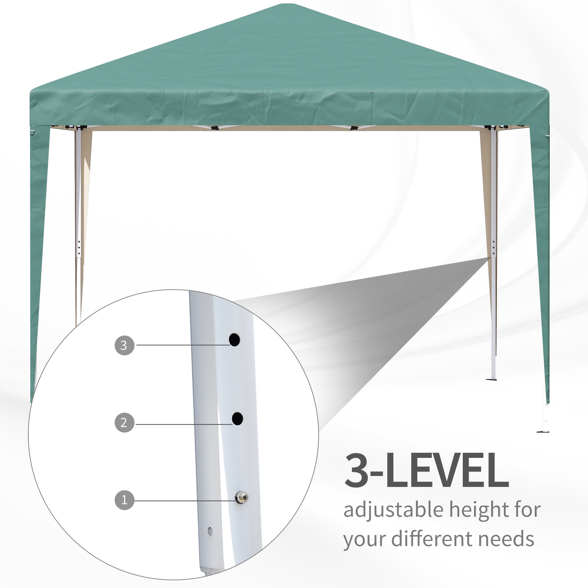 Outsunny 10x10ft Folding Pop Up Tent Outdoor Gazebo Canopy w/ Carrying Bag  Green 