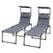 Outsunny Adjustable Folding Chaise Lounge Chair with Sunroof Quick Dry for Beach Patio Grey
