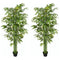 Set of 2 6 FT Artificial Tree Bamboo Tree Fake Plants in Pot for Home Office Living Room Decor, Green
