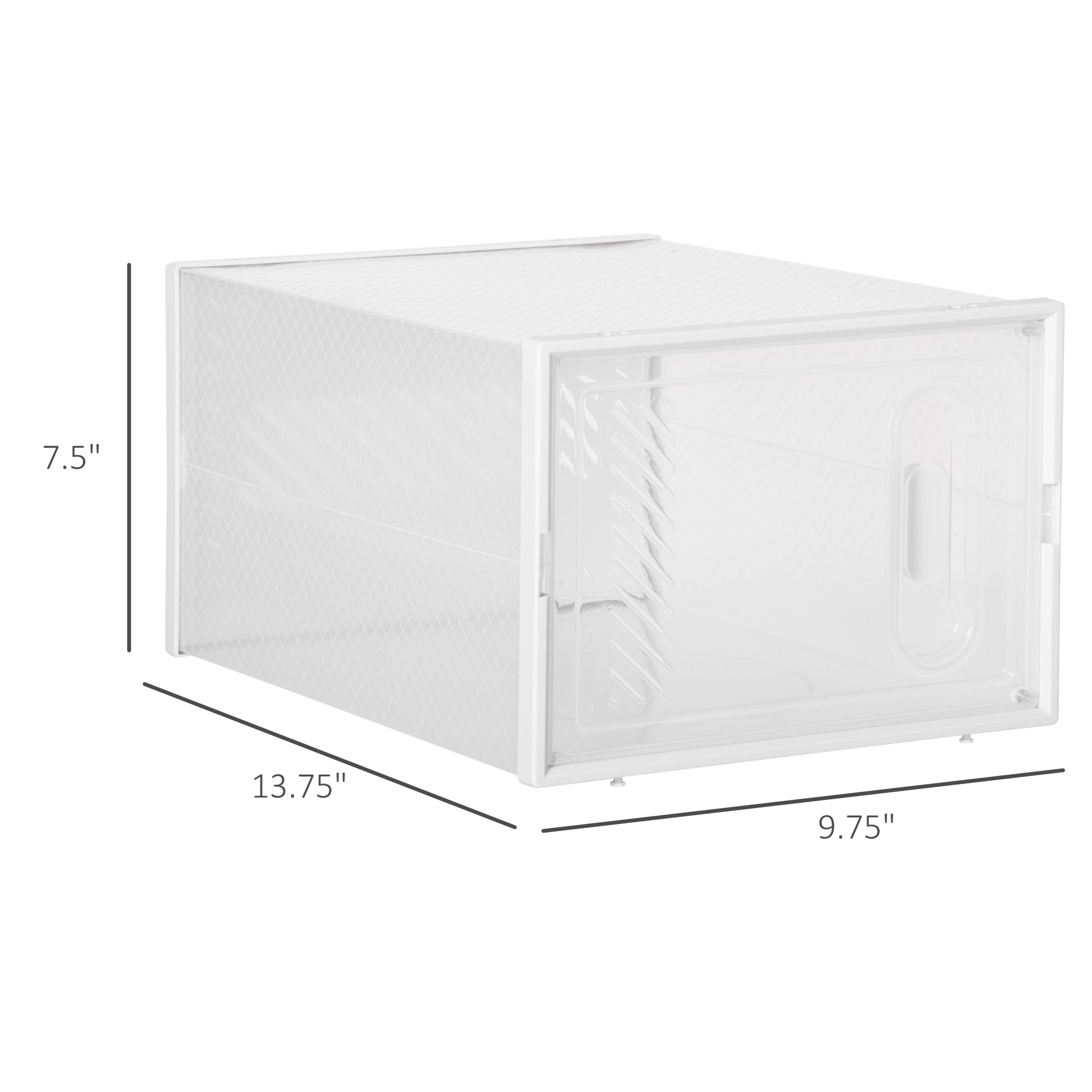 HOMCOM 18-Cube Stackable Shoe Storage Organizer Modular Shoe Cabinet for Entryway Clear and White 